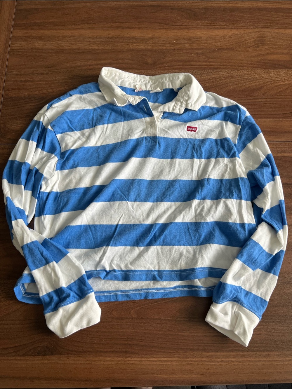 Levi’s Large Rugby Crop Top Long Sleeved Shirt